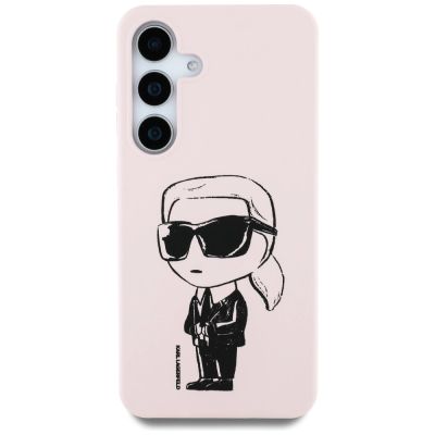 3. Etui Karl Lagerfeld Silicone Graffiti Ikonik Printed Logo MagSafe Samsung Galaxy S25 różowy