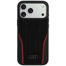Etui Audi R8 Genuine Leather MagSafe na iPhone 18 Pro Max / 17 Pro Max - czarno-czerwone