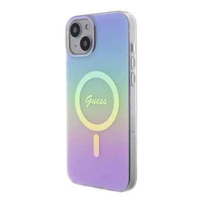 2. Etui Guess IML Iridescent MagSafe do iPhone 15 - fioletowe