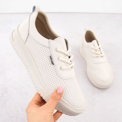 27. Skórzane sneakersy damskie na koturnie czarne Sergio Leone PB236-S