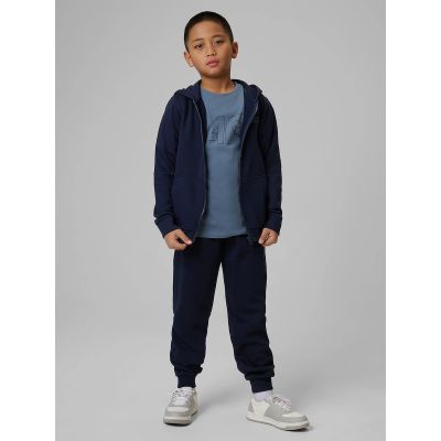 4. T-shirt regular z nadrukiem chłopięcy 4F 4FJRSS26TTSHM3599-10S