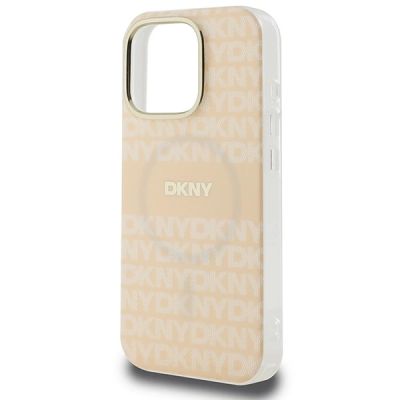 6. Etui DKNY Repeat Texture Pattern & Stripe MagSafe na iPhone 16 Pro - różowe