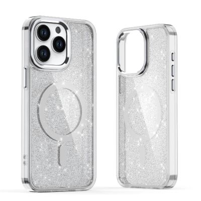 Etui brokatowe Glitter Case z MagSafe na Samsung Galaxy A26 5G - białe