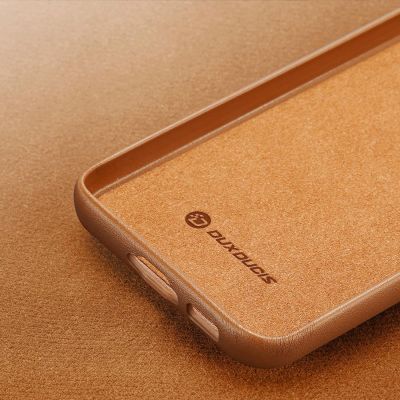 9. Dux Ducis Grit etui Samsung Galaxy S23+ elegancki pokrowiec ze sztucznej skóry brązowe