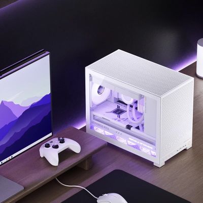 3. Jonsbo D32 PRO White PC-Gehäuse, Mini-Gehäuse, mATX, Tempered Glass - weiß