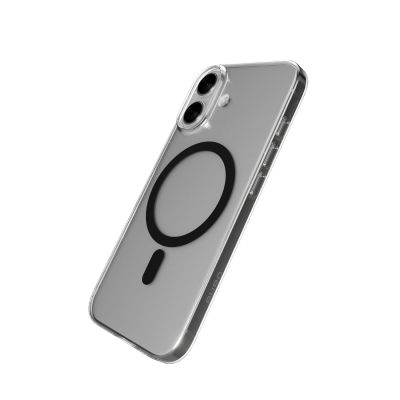 9. Etui Puro Lite Mag TPU+PC kompatybilne z MagSafe na iPhone 17 - przezroczyste z czarnym pierścieniem
