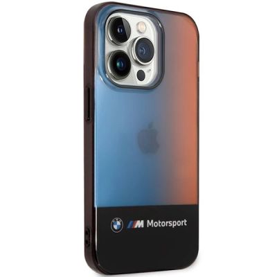 4. Etui BMW Half Tricolor na iPhone 14 Pro Max 6,7" - czarne