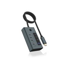 ICY BOX IB-HUB1454-C31 USB 3.2 Gen 1 (3.1 Gen 1) Type-C 10000 Mbit/s Niebieski, Szary