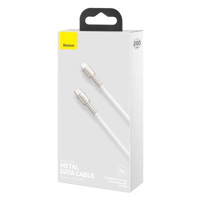 6. Kabel Baseus Cafule Series Metal Data USB-C / Lightning 20W PD 2 m - biały