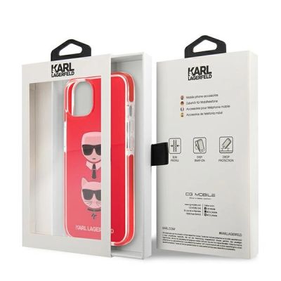8. Etui Karl Lagerfeld Karl&Choupette Head na iPhone 13/ 14 / 15 - czerwone