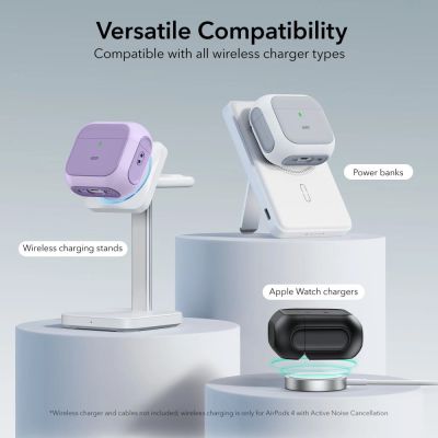 5. Etui ESR Orbit Halolock MagSafe na Apple AirPods 4 - fioletowe