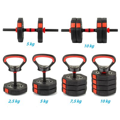 12. HANTLA KOMPOZYTOWA KETTLEBELL PRZYRZĄD DO POMPEK 3W1 10KG EB FIT