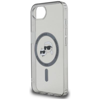 6. Etui Karl Lagerfeld IML Metal Karl & Choupette Heads MagSafe na iPhone 16e - czarne