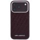 3. Etui Karl Lagerfeld Grained Allover Logo Metal Elongated MagSafe na iPhone 17 Pro / 18 Pro Max - burgundowe