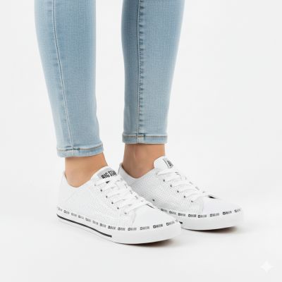 14. Trampki niskie ażurowe  Big Star W FF274024 białe