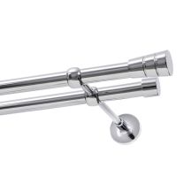 KARNISZ PODWÓJNY FI 19 MM  CHROM 240 CM STOŻEK  KOWALSKI