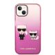 3. Etui Karl Lagerfeld Gradient Ikonik Karl&Choupette na iPhone 14 Plus - różowe