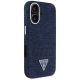 4. Etui Guess Denim Triangle Logo MagSafe na iPhone 16 - niebieskie