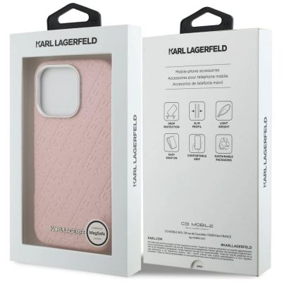 8. Etui Karl Lagerfeld FW Stamped Karl MagSafe na iPhone 16 Pro Max - różowe