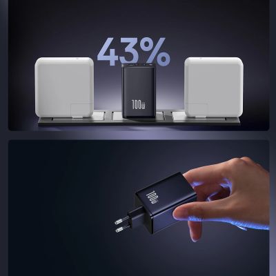 7. Ładowarka sieciowa Baseus EnerFill FE11 100W 2 x USB-C + USB-A - czarna