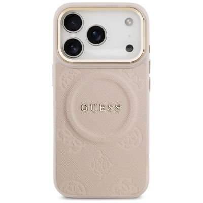 3. Etui Guess Peony Hot Stamp MagSafe na iPhone 17 Pro - różowe