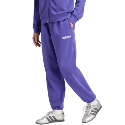 Spodnie damskie adidas Essentials Linear French Terry Cuffed fioletowe KF8363