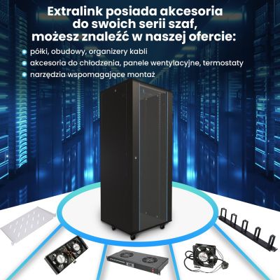 9. EXTRALINK SZAFA RACK STOJĄCA 32U 800X800 CZARNA