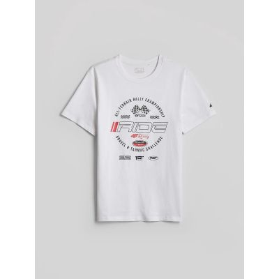 7. T-shirt regular z nadrukiem męski 4F 4FRAW26TTSHM4470-10S