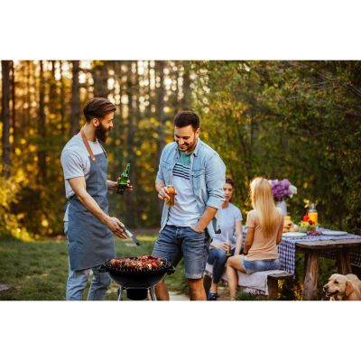 19. GRILL OGRODOWY KULISTY REX STALOWY 46CM Z POPIELNIKIEM