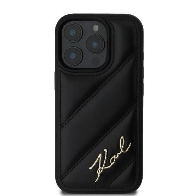 3. Etui Karl Lagerfeld Quilted Signature na iPhone 16 Pro Max - czarne