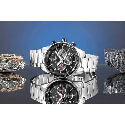 6. Zegarek Męski Giewont Chronograph Sapphire Srebrno Czarny GW9140-B1