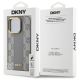 8. Etui DKNY Leather Checkered Mono Pattern MagSafe na iPhone 14 Pro - beżowe