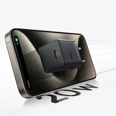 10. Ładowarka sieciowa Baseus Palm 1C 20W (z kablem Baseus Mini White USB-C 60W (20V/3A) 1m) - czarna
