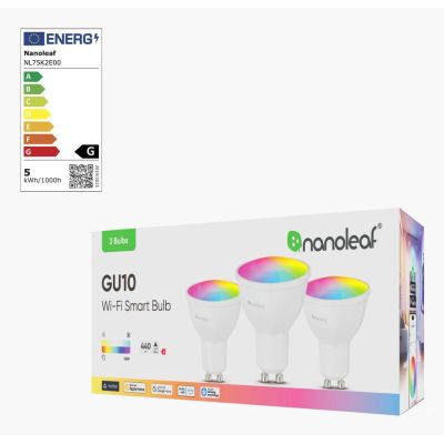 3. Nanoleaf Essentials Smart – zestaw 3 żarówek GU10 (WiFi)