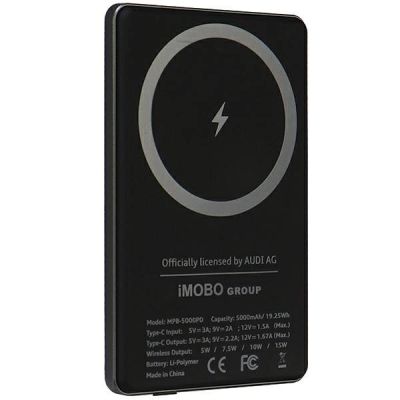 4. Powerbank Audi Big Logo MagSafe indukcyjny 15W 5000mAh - szary