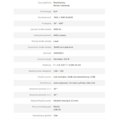 17. VIEWSONIC PROJEKTOR LASEROWY LSD400HD