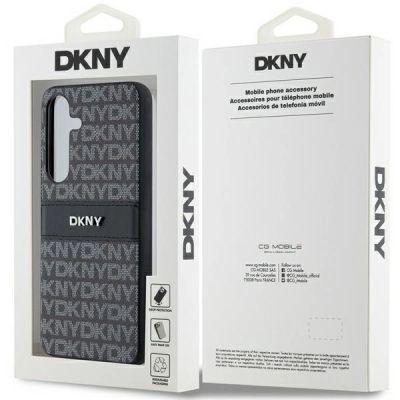 7. Etui DKNY Leather Mono Stripe & Metal Logo na Samsung Galaxy S24 - czarne