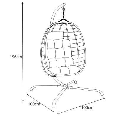 7. KOKON FOTEL WISZĄCY BEŻOWY