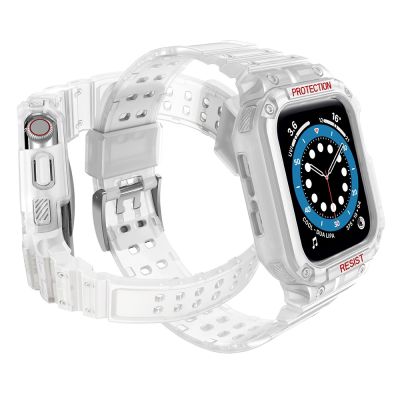 3. Pasek z etui ochronnym Protect Strap Band do Apple Watch 38 / 40 / 41 mm opaska obudowa pancerna - przezroczysty
