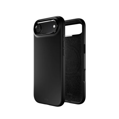 4. Etui silikonowe Puro Icon Mag Pro Liquid Silicone na iPhone 17 Air kompatybilne z MagSafe, z ochroną aparatu i aluminiowymi przyciskami - czarne