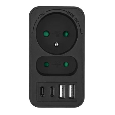 10. MACLEAN GNIAZDKO PRĄDOWE X2 + 4XUSB, ROZGAŁĘŹNIK Z 2 GNIAZDAMI, 2XUSB A, 2XUSB C PD 20W, 1X16A + 1X6A MCE249 F/B