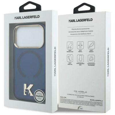 8. Etui Karl Lagerfeld IML K Head Logo MagSafe na iPhone 17 Pro Max - niebieskie