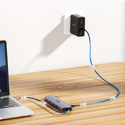 6. UNITEK D1113BGY01 huby i koncentratory 2 x USB 3.2 Gen 2 (3.1 Gen 2) Type-C 1000 Mbit/s Szary