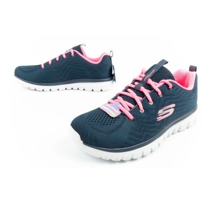 8. Skechers Graceful-Get buty damskie sportowe wygodne lekkie oddychające granatowe