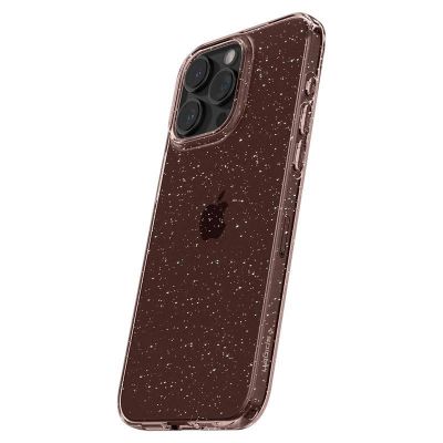 9. Etui Spigen Liquid Crystal Glitter na iPhone 15 Pro Max - różowo-przezroczyste