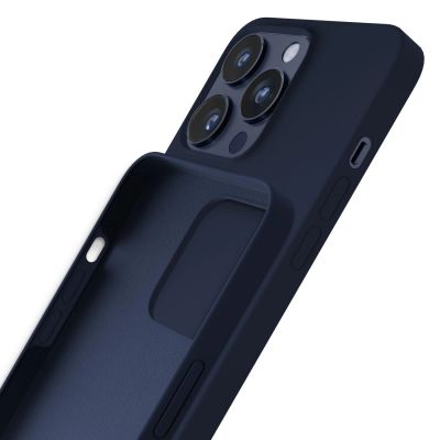 4. Etui 3mk Silicone Case na iPhone 16 Pro - granatowe