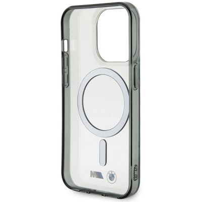 7. Etui BMW Silver Ring MagSafe na iPhone 14 Pro - przezroczyste