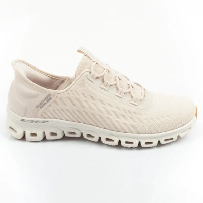 Skechers Glide-Step buty damskie sneakersy wygodne ecru Slip-ins