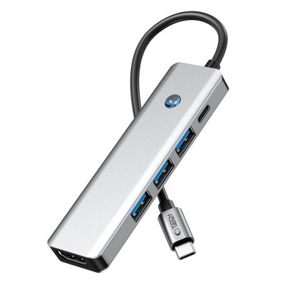 5. Adapter Tech-Protect HB01 HUB Adapter 5w1 USB-C + USB3.0 + HDMI 4K 60Hz + PD100W - szary