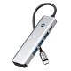 5. Adapter Tech-Protect HB01 HUB Adapter 5w1 USB-C + USB3.0 + HDMI 4K 60Hz + PD100W - szary